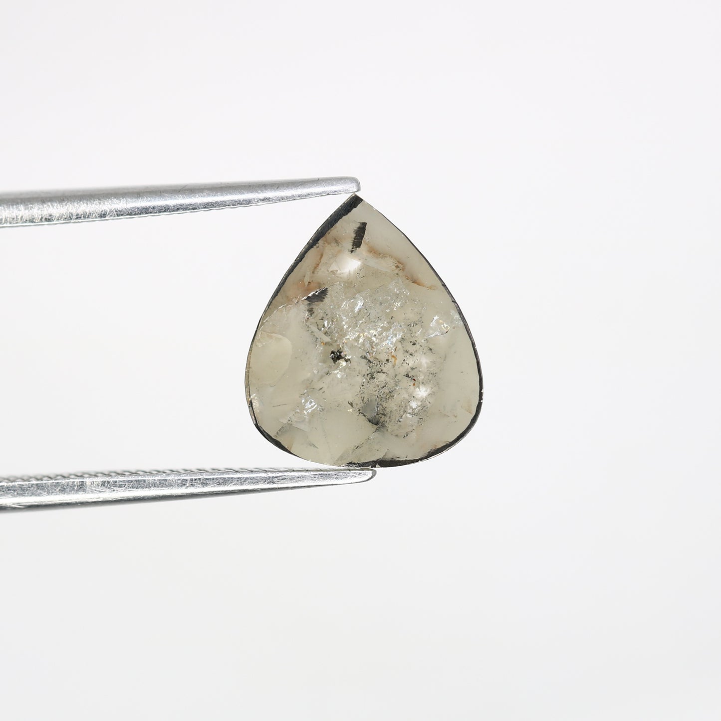 1.62 CT Polished Pear Shaped Natural Loose Grey Natural Diamond For Wedding Ring - JayKrishna Diamond