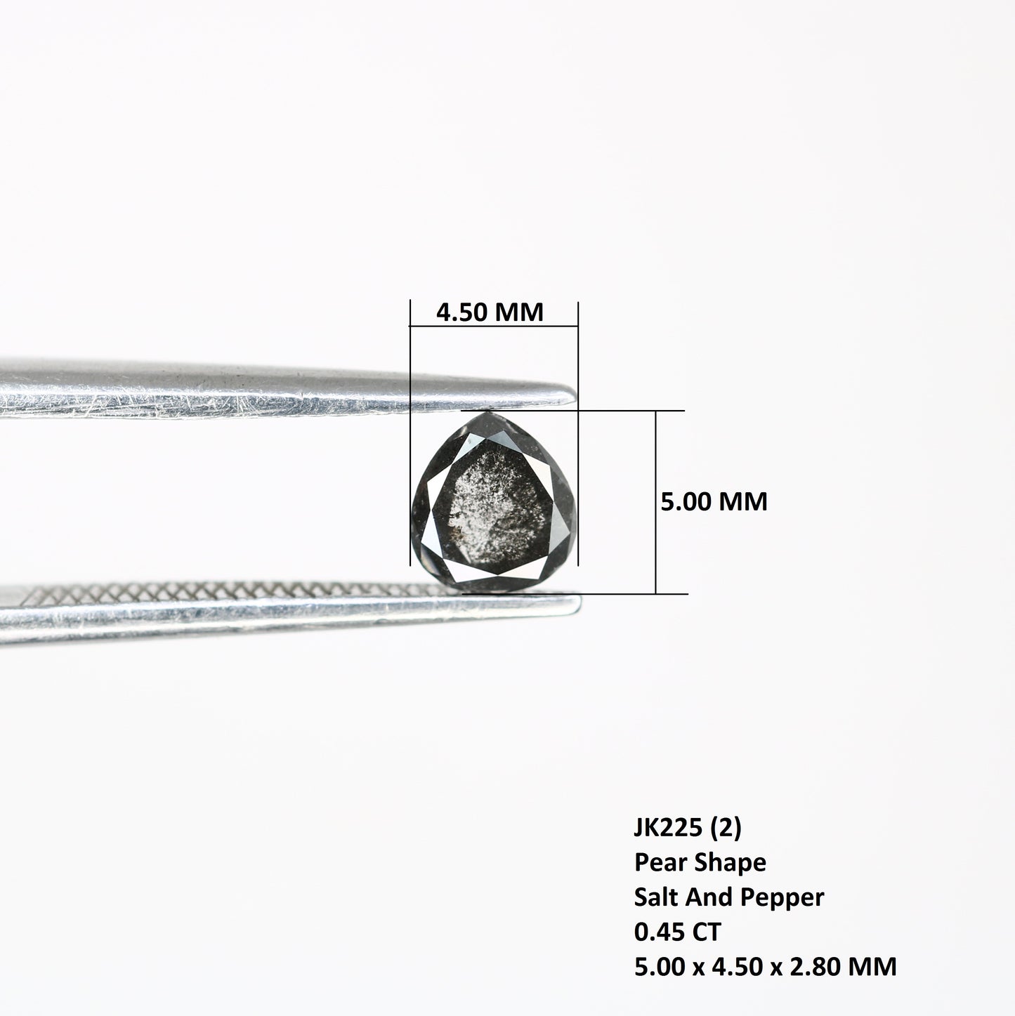 0.45 Carat 5 MM Loose Natural Salt and Pepper Pear Cut Diamond for Promise Ring and Custom Fine Jewelry Design - JayKrishna Diamond