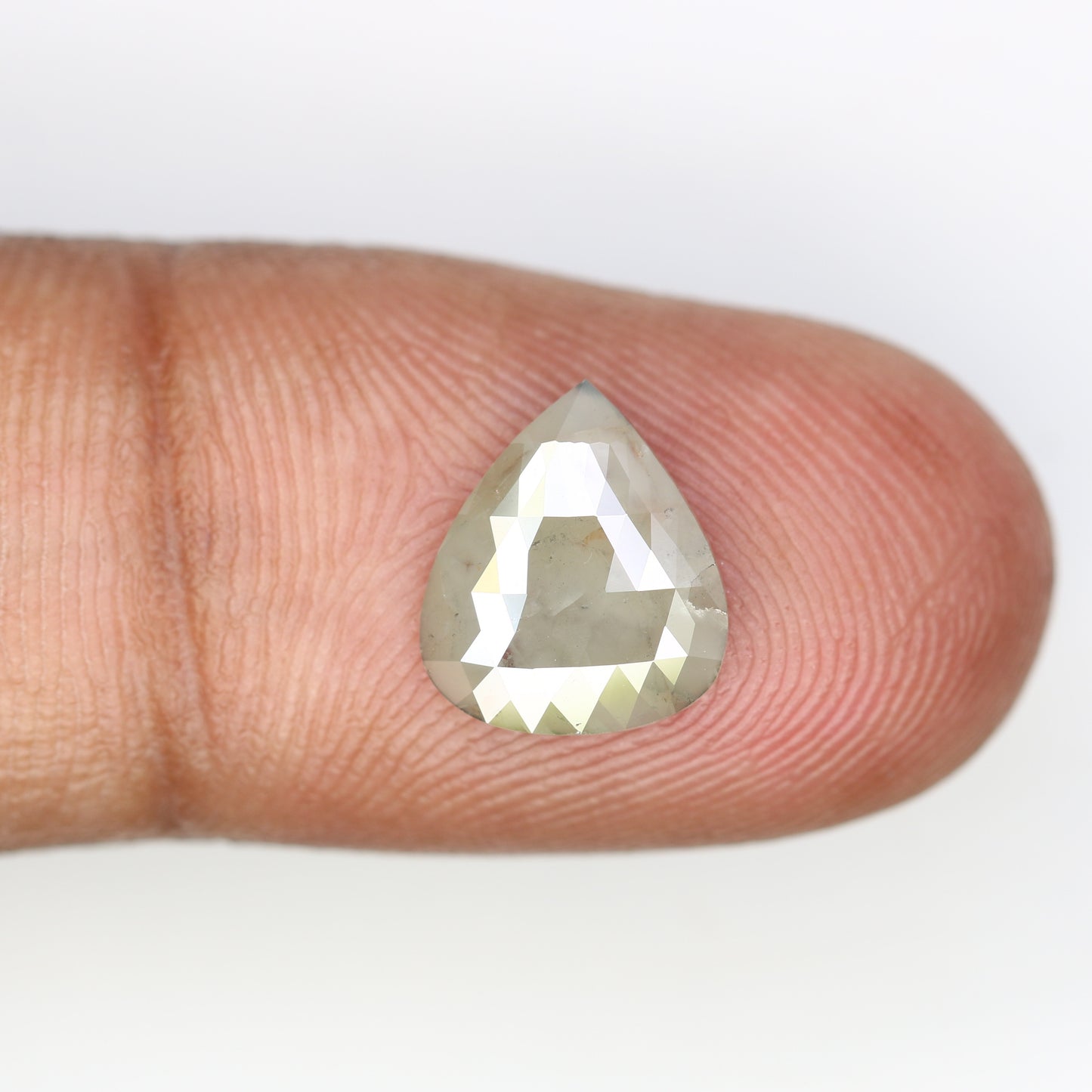 1.62 CT Polished Pear Shaped Natural Loose Grey Natural Diamond For Wedding Ring - JayKrishna Diamond