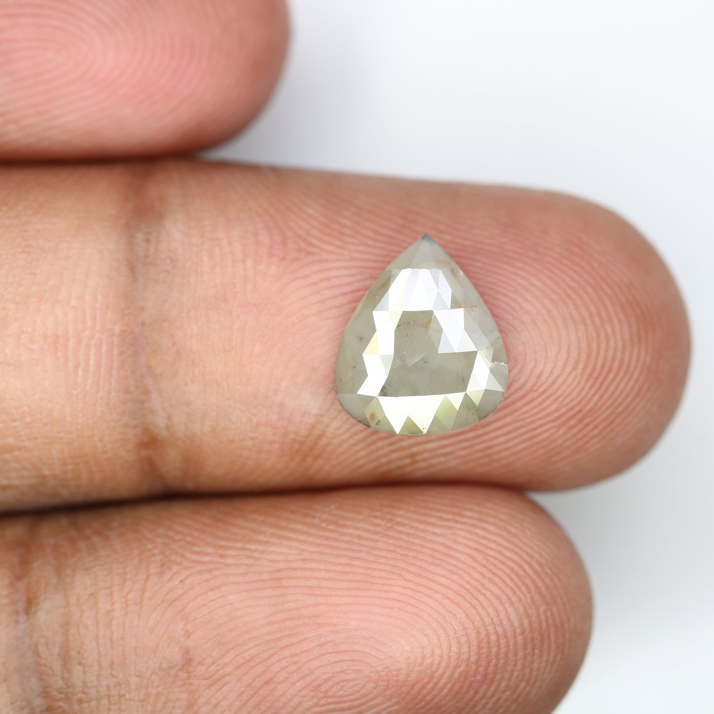 1.62 CT Polished Pear Shaped Natural Loose Grey Natural Diamond For Wedding Ring - JayKrishna Diamond