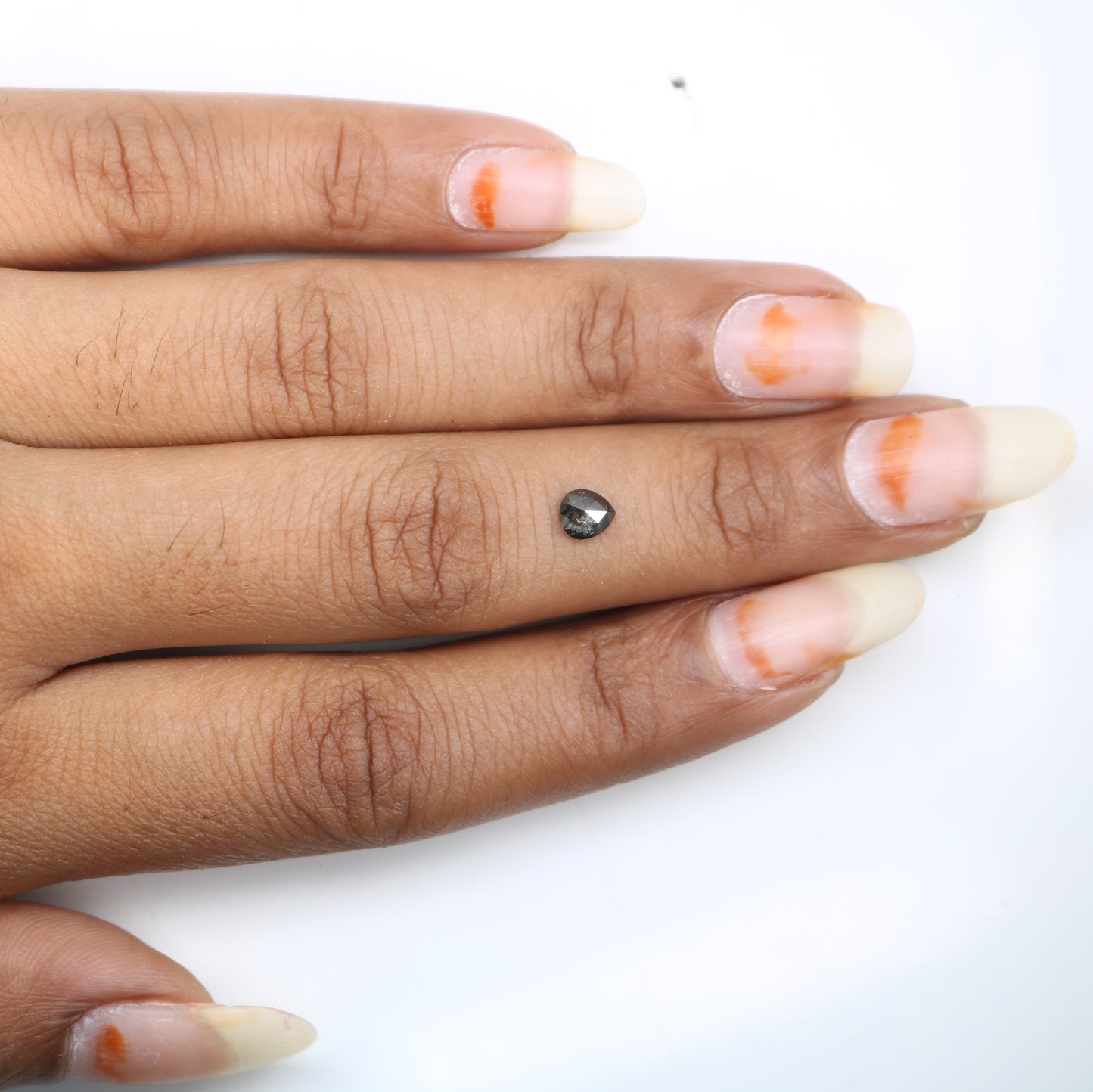 0.45 Carat 5 MM Loose Natural Salt and Pepper Pear Cut Diamond for Promise Ring and Custom Fine Jewelry Design - JayKrishna Diamond