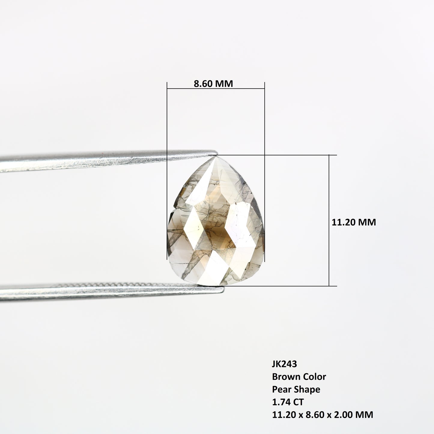1.74 Carat 11.20 MM Pear Cut Fancy Brown Color Diamond For Engagement Ring - JayKrishna Diamond