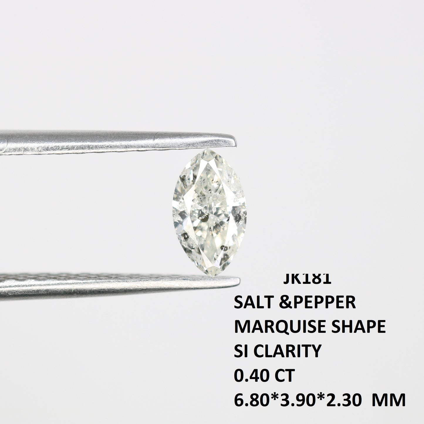 Unique 0.40 CT Marquise Cut Salt & Pepper Diamond | Perfect for Engagement Rings - JayKrishna Diamond