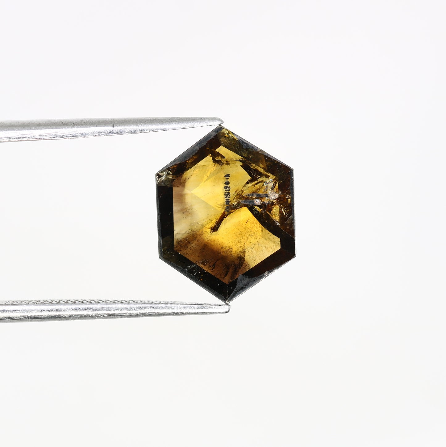 1.95 Carat Natural Brown Hexagon Shaped 12.00 MM Diamond For Proposal Ring - JayKrishna Diamond
