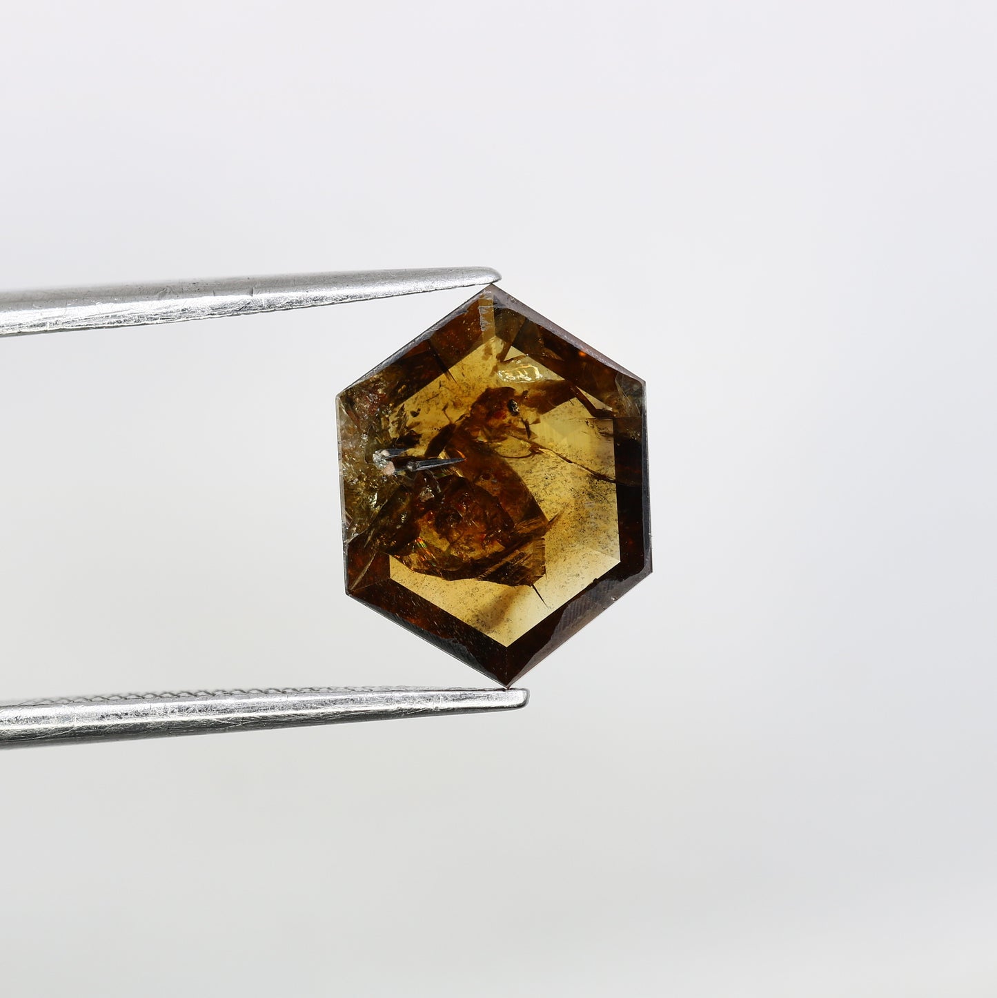 1.88 Carat 12.00 MM Hexagon Shaped Natural Brown Diamond For Promise Ring - JayKrishna Diamond