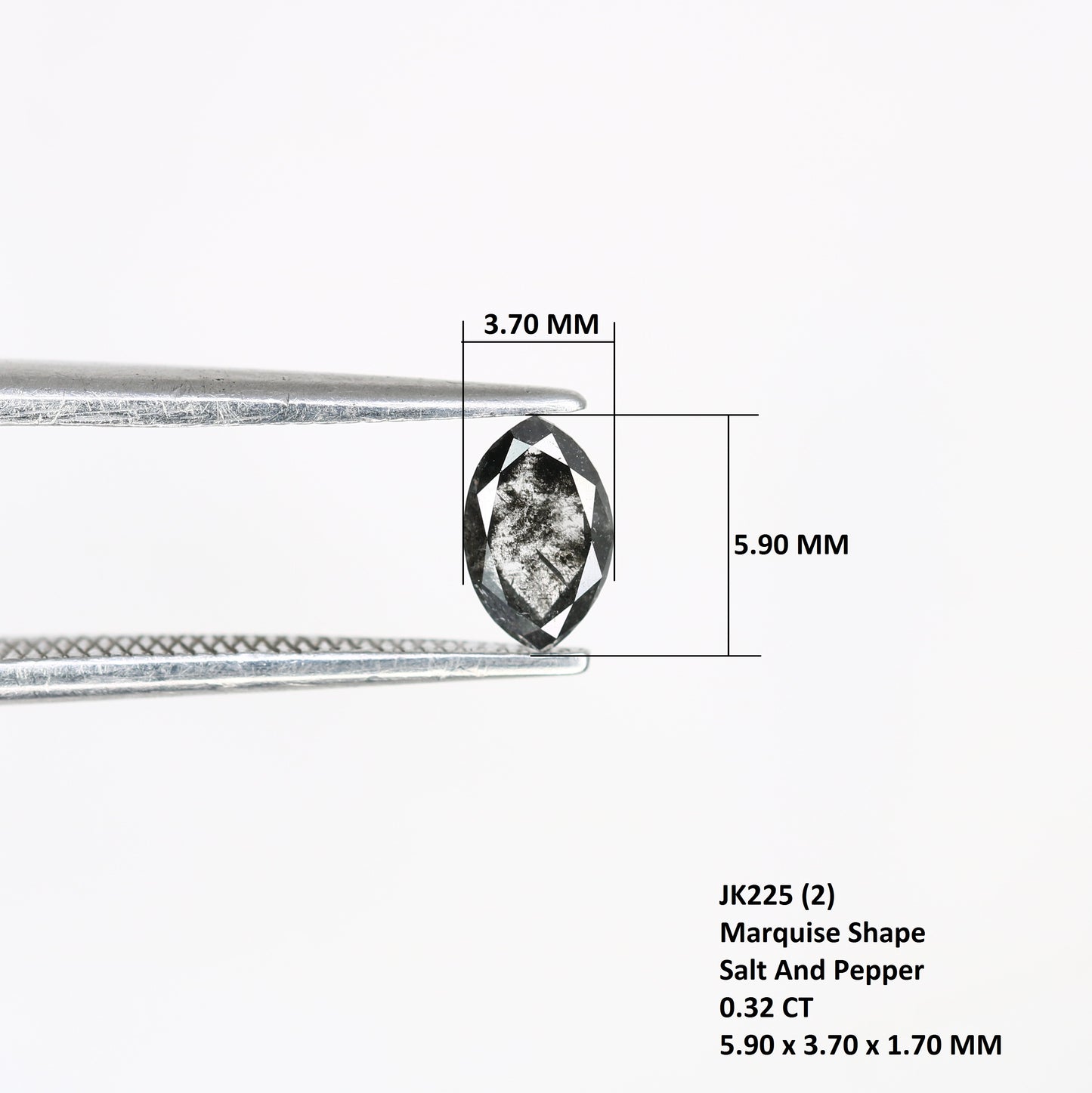 0.32 Carat Loose Marquise Cut Salt and Pepper Diamond – Perfect for Galaxy Rings | Unique Marquise Shape Salt and Pepper Diamond - JayKrishna Diamond