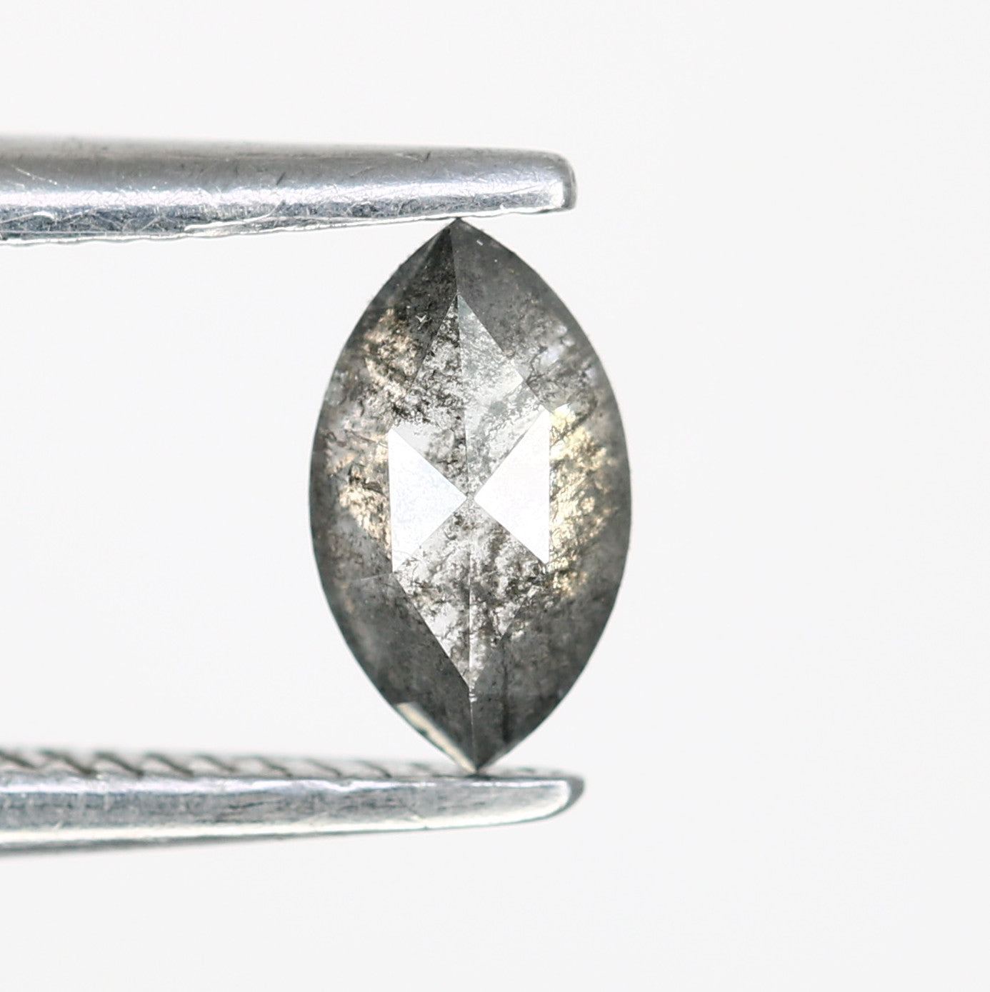 0.34 Carat 6MM Marquise Salt and Pepper Diamond for Custom Engagement Rings, Unique Fine Jewelry, Rustic Wedding Rings - JayKrishna Diamond