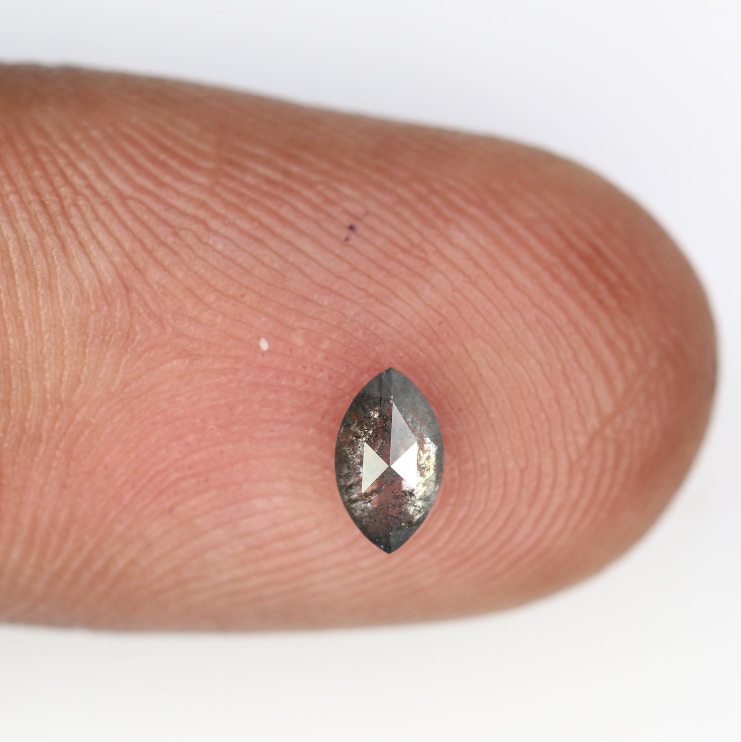 0.34 Carat 6MM Marquise Salt and Pepper Diamond for Custom Engagement Rings, Unique Fine Jewelry, Rustic Wedding Rings - JayKrishna Diamond