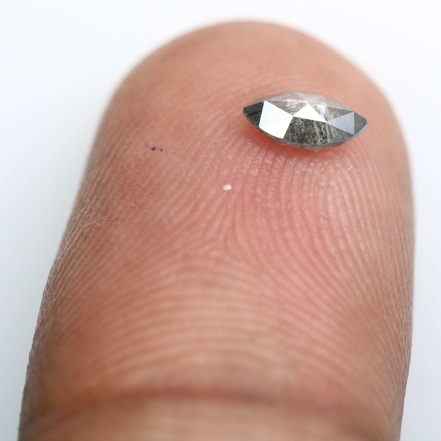 0.34 Carat 6MM Marquise Salt and Pepper Diamond for Custom Engagement Rings, Unique Fine Jewelry, Rustic Wedding Rings - JayKrishna Diamond