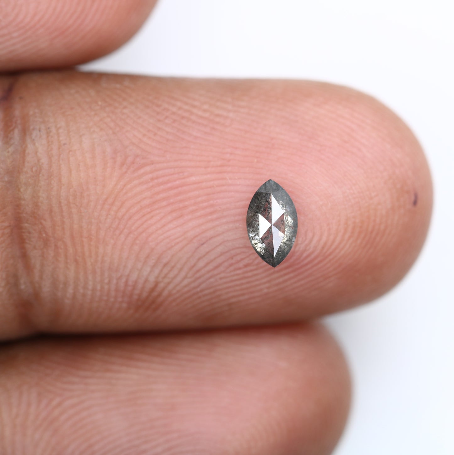 0.34 Carat 6MM Marquise Salt and Pepper Diamond for Custom Engagement Rings, Unique Fine Jewelry, Rustic Wedding Rings - JayKrishna Diamond