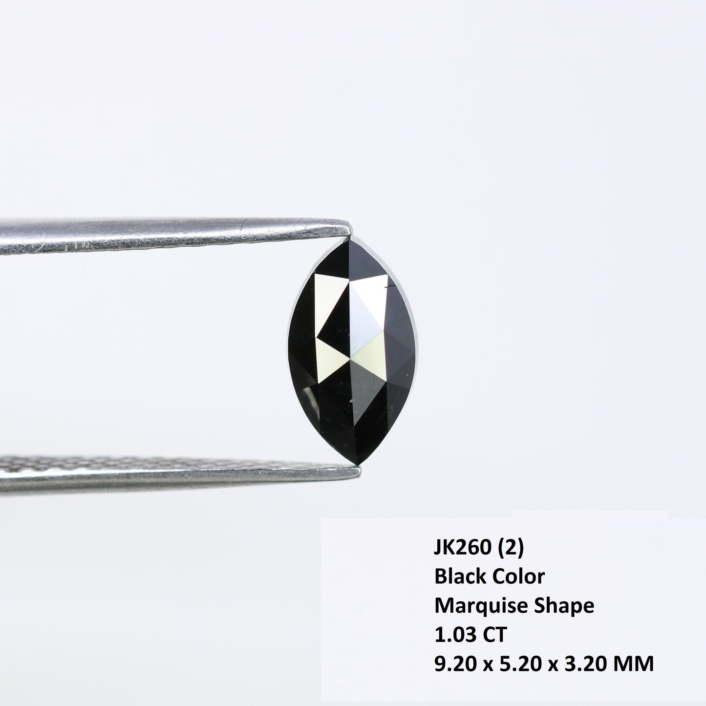 1.03 CT Marquise Shape Loose Natural Black Diamond For Engagement Ring - JayKrishna Diamond