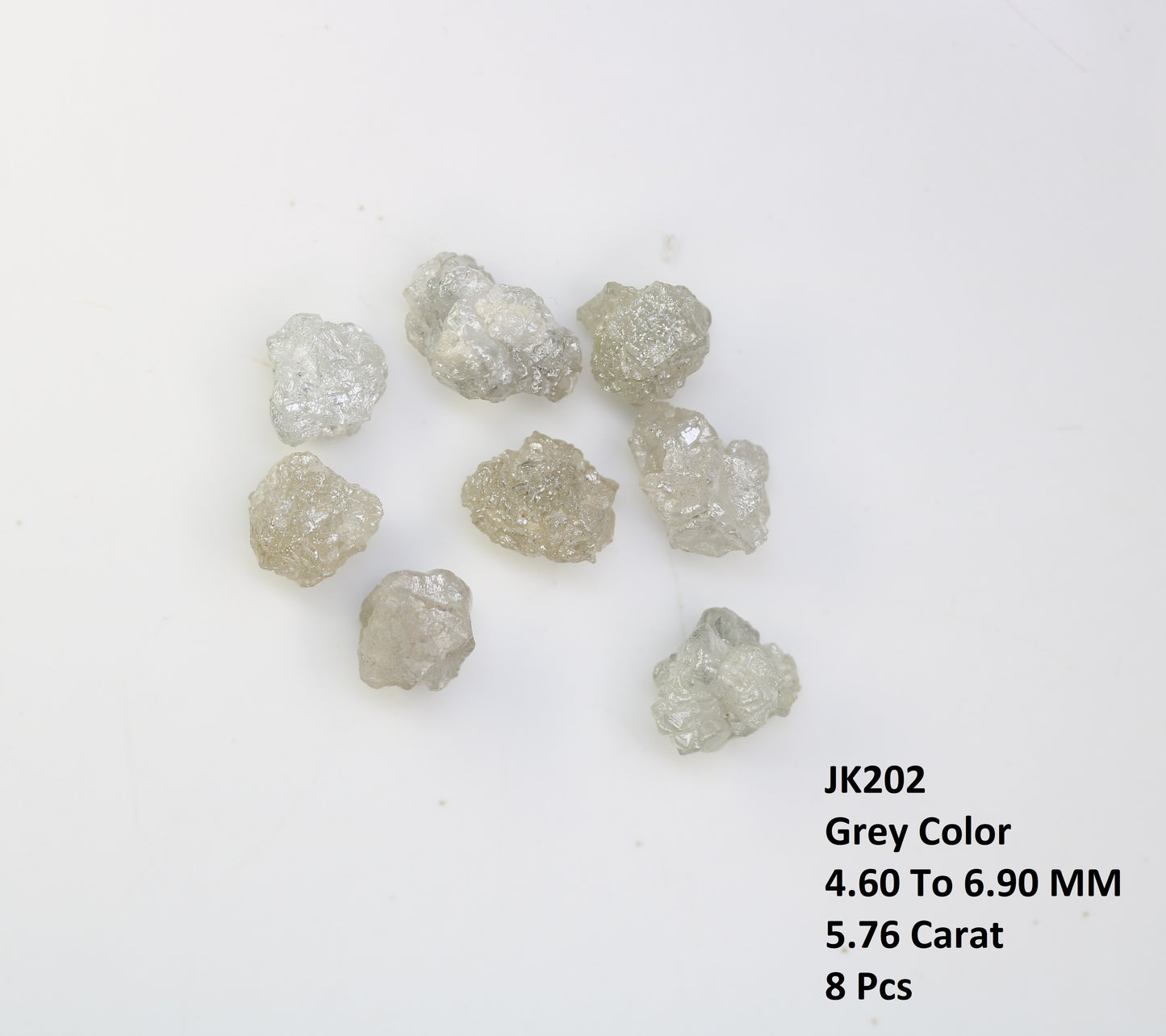 5.76 CT Uncut Grey Rough Diamond For Engagement Ring - JayKrishna Diamond