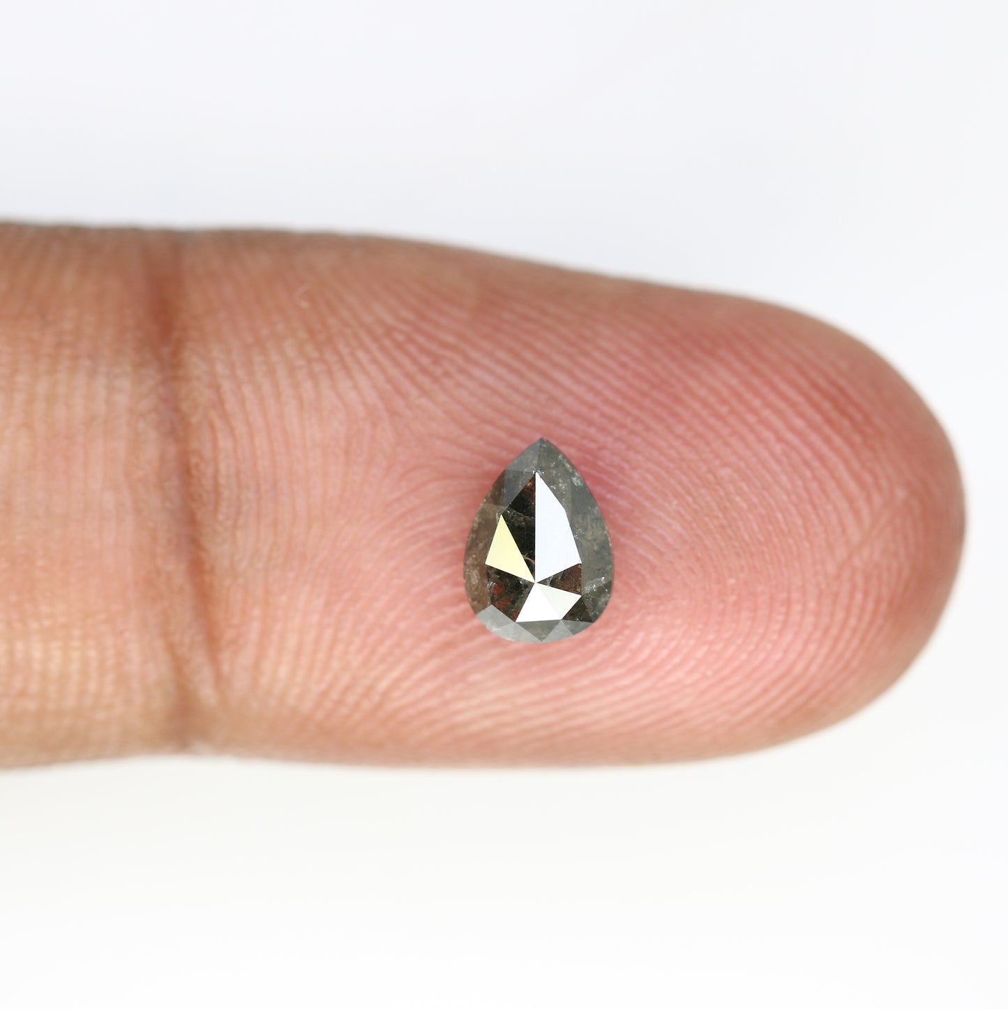 0.96 Carat Loose Pear Cut Salt And Pepper 6.90 MM Diamond For Promise Ring - JayKrishna Diamond
