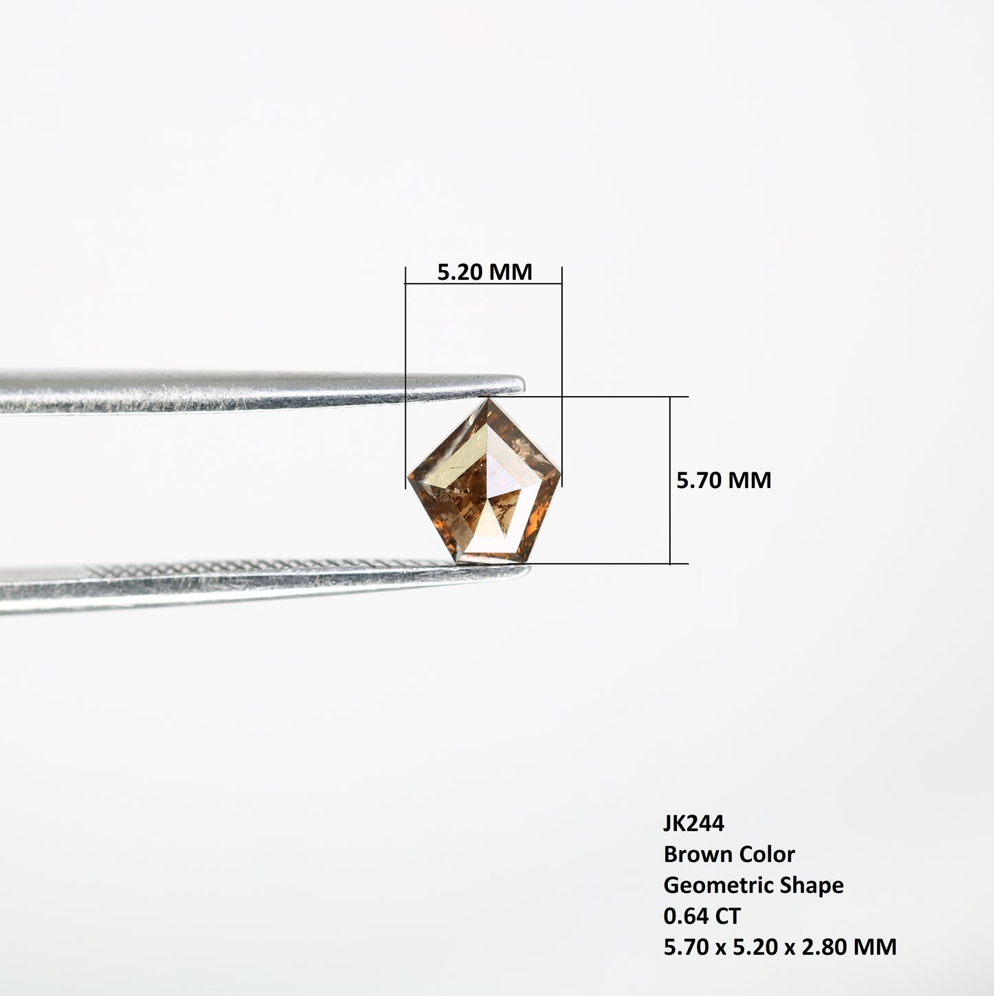 0.64 CT Geometric Shape Natural Brown Diamond (5.70 MM) for a Distinctive Engagement Ring: Elegant Gemstone Jewelry Piece - JayKrishna Diamond