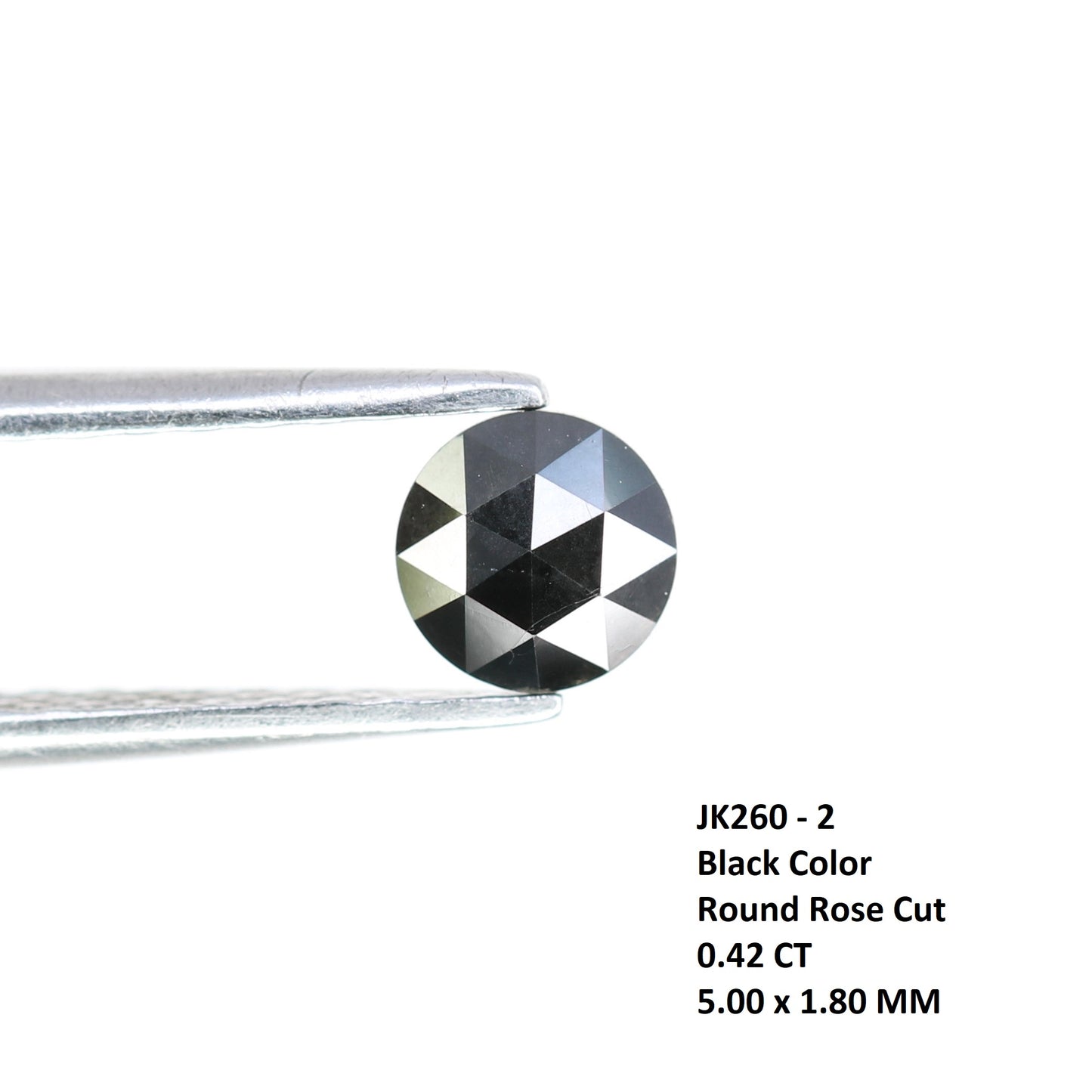 0.42 CT Natural Black Round Rose Cut Loose Diamond for Wedding Band and Unique Bridal Jewelry - JayKrishna Diamond