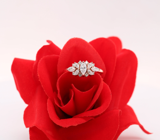 Natural Marquise Shape Designer Engagement Ring - JayKrishna Diamond