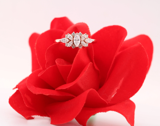 Natural Marquise Shape Designer Engagement Ring - JayKrishna Diamond