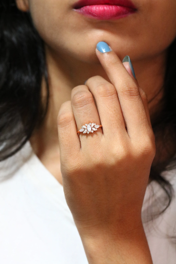 Natural Marquise Shape Designer Engagement Ring - JayKrishna Diamond