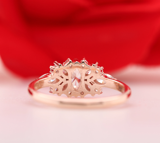 Natural Marquise Shape Designer Engagement Ring - JayKrishna Diamond