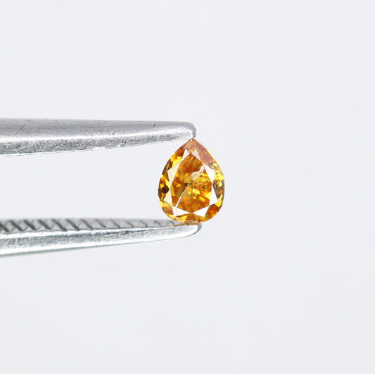 0.08 CT Fancy Brown Pear Shape Salt and Pepper Loose Diamond for Engagement Rings Necklaces Earrings Bracelets