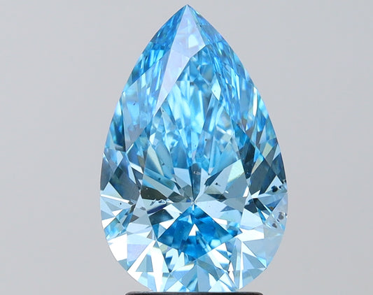 3 CT Blue Pear Lab Grown Diamond for Necklace | IGI Certified | Best for Anniversary Gift