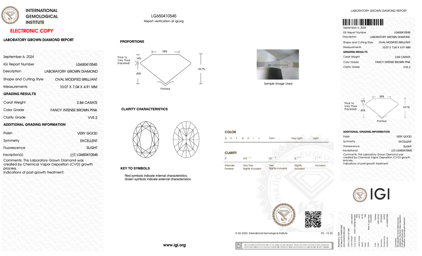 2.84 Carat Fancy Pink Lab-Grown Diamond, VVS2 Clarity, IGI Certified