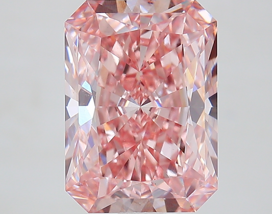 3.41 CT Emerald Cut Lab Grown Diamond Fancy Pink VVS2 IGI Certified | Lab Created Diamond for Rings