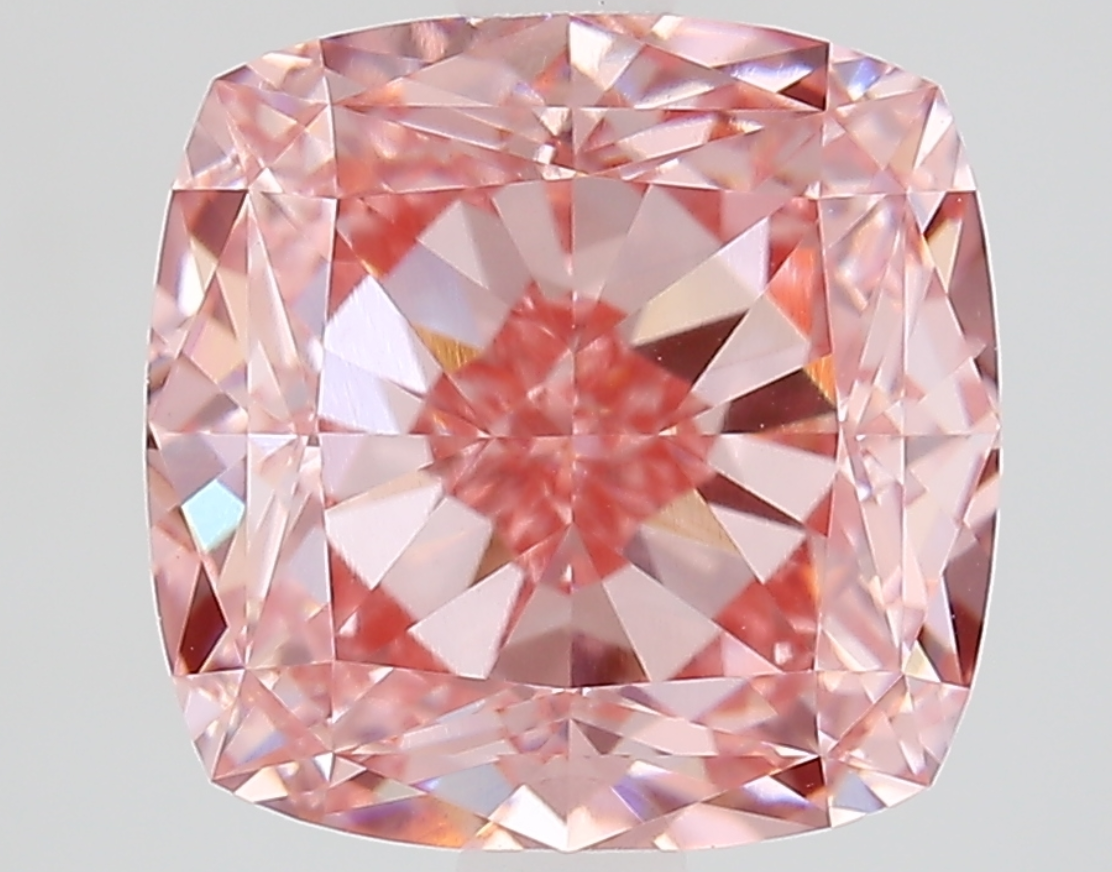 3.63 Carat Cushion Shape IGI Certified Lab Grown Fancy Pink Diamond VVS2 Clarity for Fine Jewelry