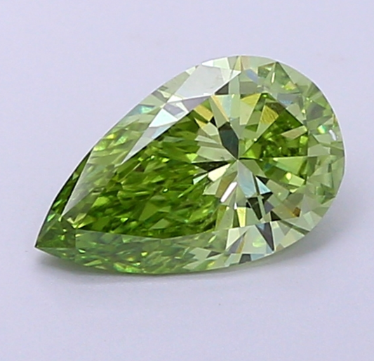 1.02 CT Pear Cut Fancy Green Lab Grown Diamond VS2 IGI Certified | Perfect for Jewelry