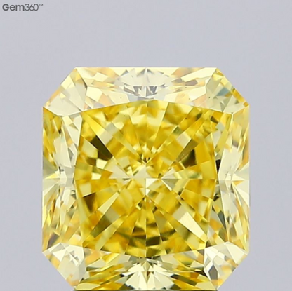 3.40 Carat Radiant Fancy Yellow Lab Diamond – Ethical VS1 Clarity Gemstone, IGI Certified for Custom Engagement Jewelry