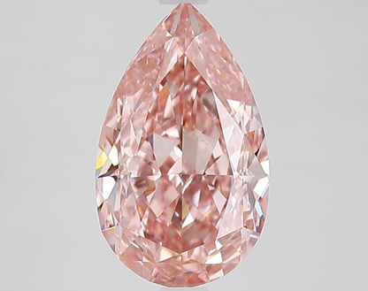 3.22 Carat Pear Shape Fancy Vivid Pink Lab Grown Diamond, VVS2 Clarity, IGI Certified