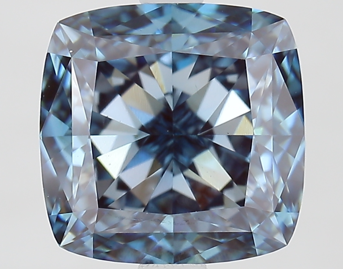 3.68 Carat Cushion Shape IGI Certified Fancy Blue Lab Grown Diamond VS1 Clarity for Fine Jewelry