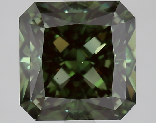 3.12 CT Square Cut Lab Grown Diamond Fancy Green VS1 IGI Certified | Lab Created Diamond for Rings