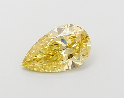 1.07 CT Pear Cut Fancy Intense Yellow Lab Grown Diamond VVS2 IGI Certified | Lab Created Diamond for Rings