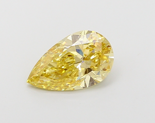 1.07 CT Pear Cut Fancy Intense Yellow Lab Grown Diamond VVS2 IGI Certified | Lab Created Diamond for Rings