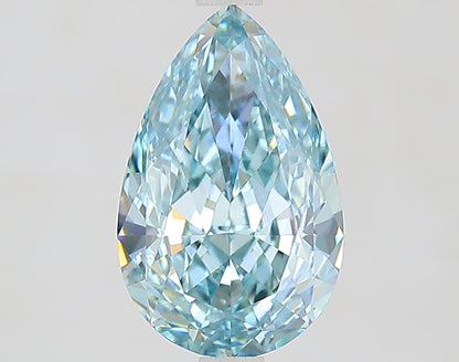 2.52 CT Greenish Blue Pear Lab Grown Diamond | IGI Certified