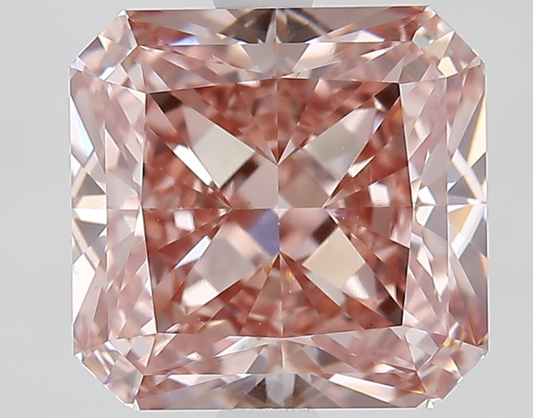 3.53 CT Square Cut Lab Grown Diamond Fancy Pink VS1 IGI Certified | Lab Created Diamond for Rings