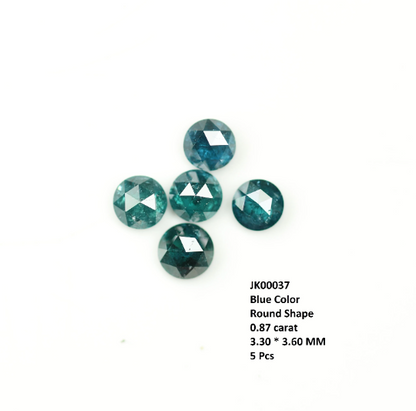 0.87 CT Blue Treated Rose Cut Diamond For Making Bracelet - JayKrishna Diamond
