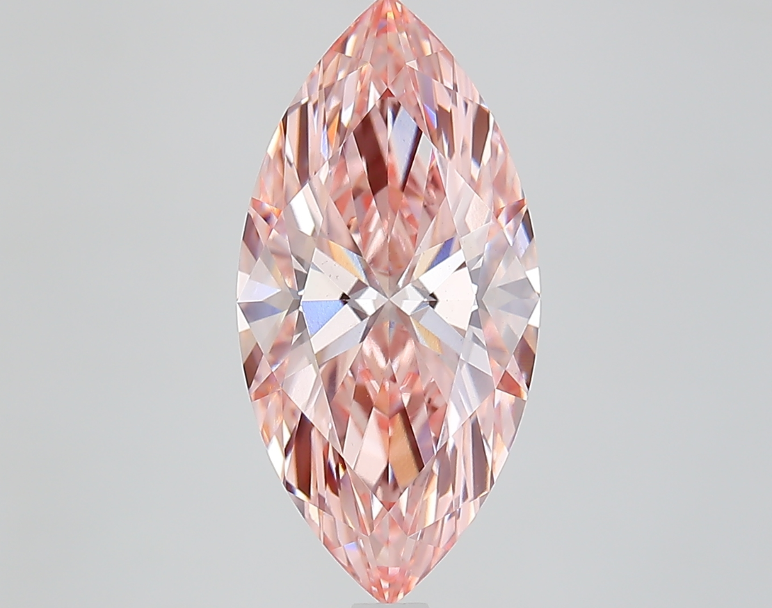 4.06 Carat Marquise Cut Fancy Pink IGI Certified Lab Grown Diamond, VS1 Clarity