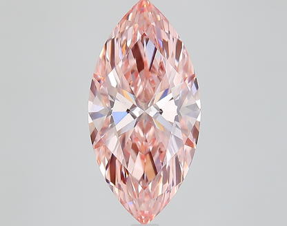 4.06 Carat Marquise Cut Fancy Pink IGI Certified Lab Grown Diamond, VS1 Clarity