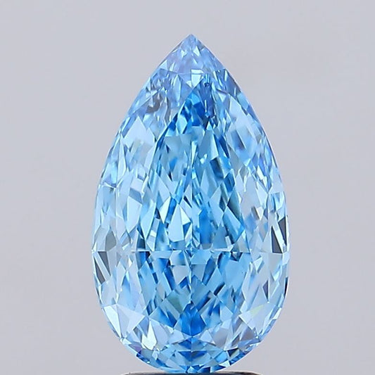 3.19 CT VVS2 Clarity Blue Color Pear Shape Lab Grown Diamond | IGI Certified