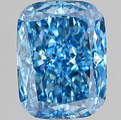 3 CT Fancy Blue Cushion Cut Lab Grown Diamond VS1 Clarity | IGI Certified
