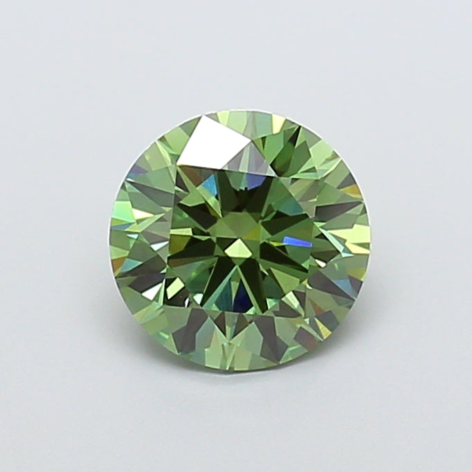 3 CT VVS2 Clarity Green Round Cut Lab Grown Diamond for Anniversary Gift | IGI Certified