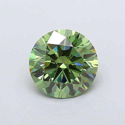 3 CT VVS2 Clarity Green Round Cut Lab Grown Diamond for Anniversary Gift | IGI Certified