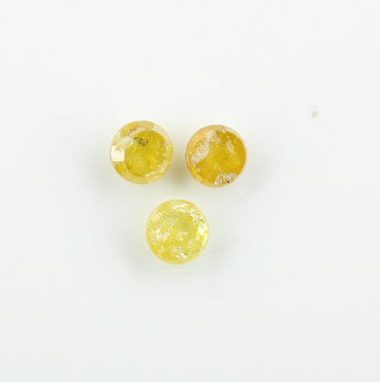 1.36 CT Natural Loose Yellow Color Rose Cut Round Diamond For Making Ring - JayKrishna Diamond