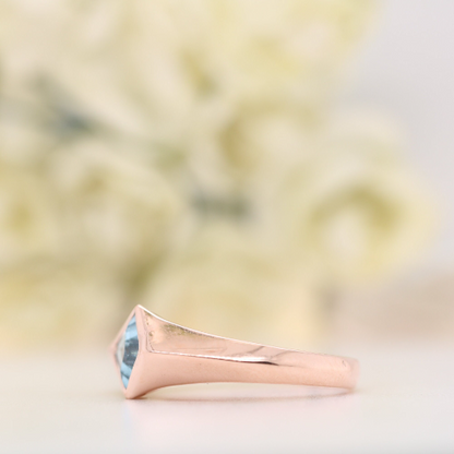 Kite Engagement Ring, Unique Kite Cut Moissanite Wedding Ring, Kite cut Alexandrite engagement ring, 14k Gold Swiss Gemstone Promise Rings - JayKrishna Diamond