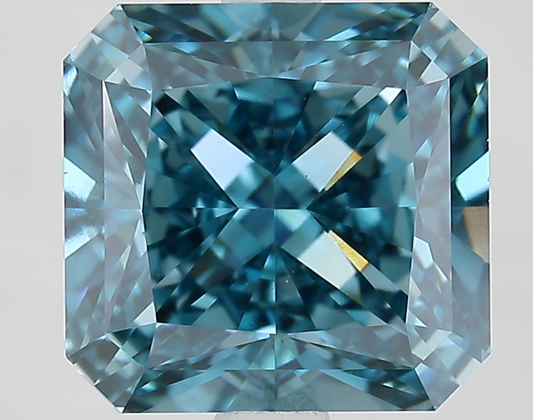 3.63 CT Square Cut Lab Grown Diamond Fancy Blue VVS2 IGI Certified | Lab Created Diamond for Rings