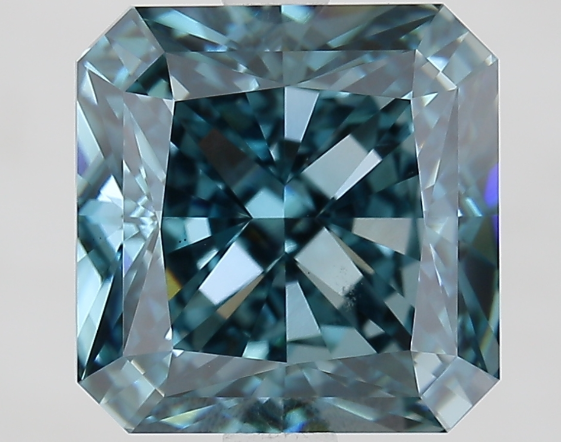 3.67 CT Square Cut Lab Grown Diamond Fancy Blue VS1 IGI Certified | Lab Created Diamond for Rings