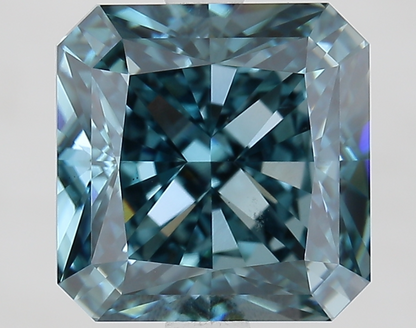 3.67 CT Square Cut Lab Grown Diamond Fancy Blue VS1 IGI Certified | Lab Created Diamond for Rings