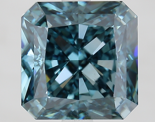 3.67 CT Square Cut Lab Grown Diamond Fancy Blue VS1 IGI Certified | Lab Created Diamond for Rings